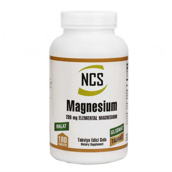 Ncs Magnesium Malat Glisinat Taurat Zenginleştirilmiş Magnesium Elementleri 180 Tablet
