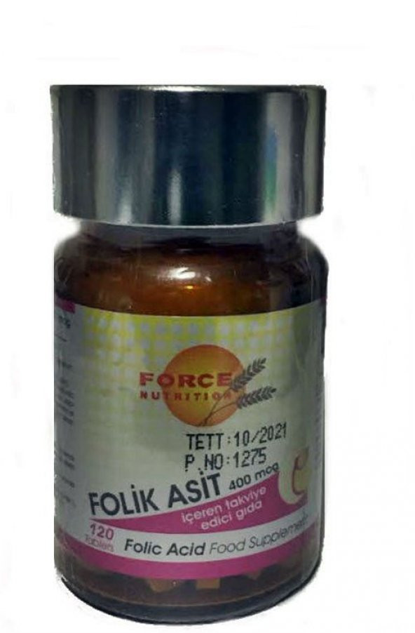 Force Nutrition Folik Asit 400 mcg 120 Tablets ürün görseli