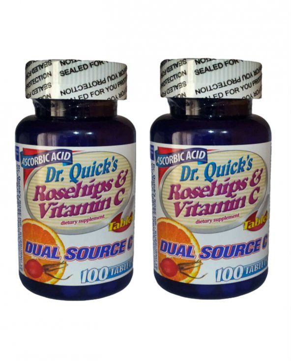 Dr Quicks Vitamin C 1000 mg Rosehips 100 Tablet Kargo Bizden 2 Adet