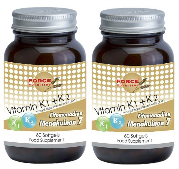 Force Nutrition Vitamin K1 K2 60 Softgels 2 Kutu