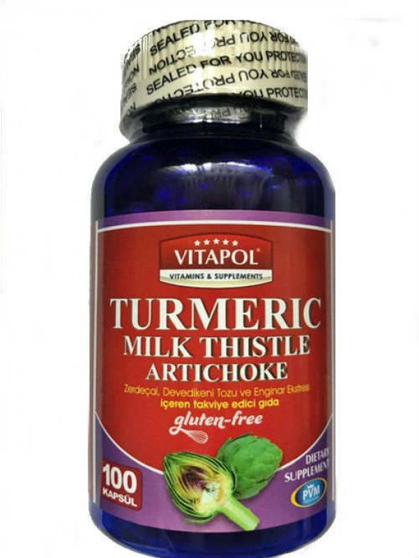 Vitapol Turmeric Milk Thistle Artichoke Gluten Free 100 Kapsül