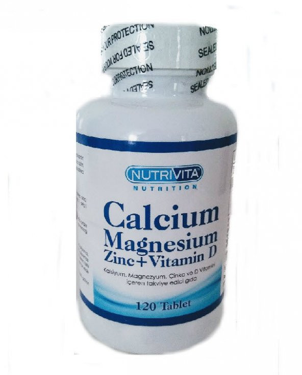 Nutrivita Nutrition Calcium Mağnesium Zinc Vitamin D 120 Tablet