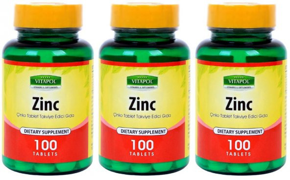 Vitapol Çinko Sülfat 15 Mg 100 Tablet Zinc  3 Adet