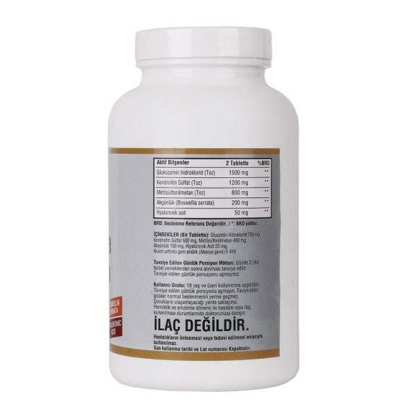 Ncs Glucosamine Chondroitin MSM Hyaluronic Acid Boswellia 120 Tablet Kargo Bizden - 2