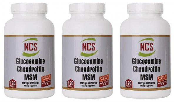 Ncs Glucosamine Chondroitin MSM Hyaluronic Acid Boswellia 120 Tablet Kargo Bizden 3 adet ürün görseli