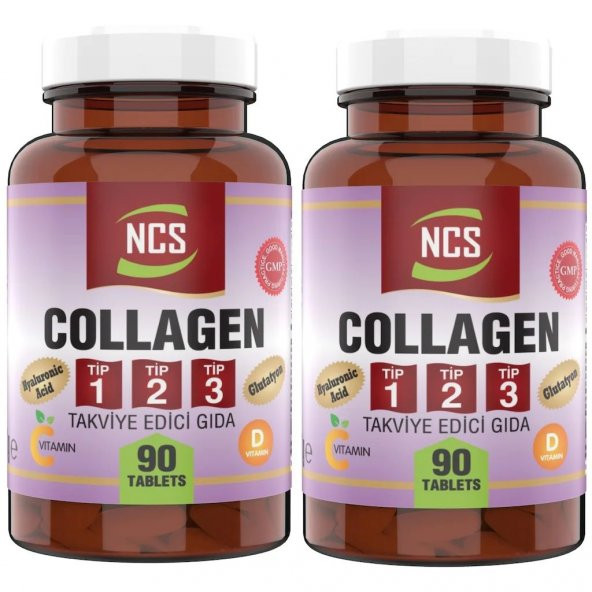 Ncs Hidrolize Collagen (kolajen) Type (tip) 1-2-3 Hyaluronic Acid Vitamin C Glutatyon 90 Tablet 2 Ad