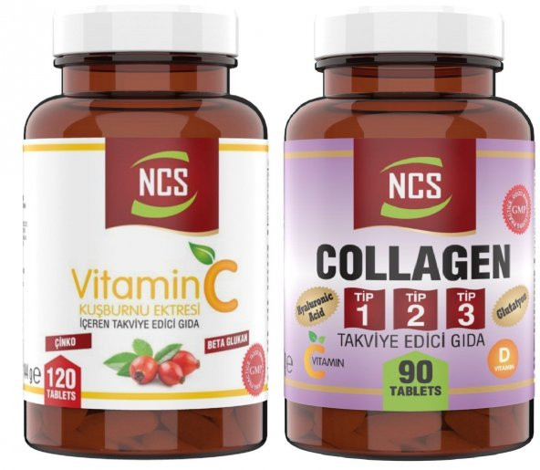 Ncs Hidrolize Collagen Tip 1-2-3 Glutatyon Vitamin D E 90 Tablet Vitamin C 1000 MG 120 Tablet