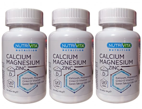 Nutrivita Nutrition Calcium Mağnesium Zinc Vitamin D 3 kutu
