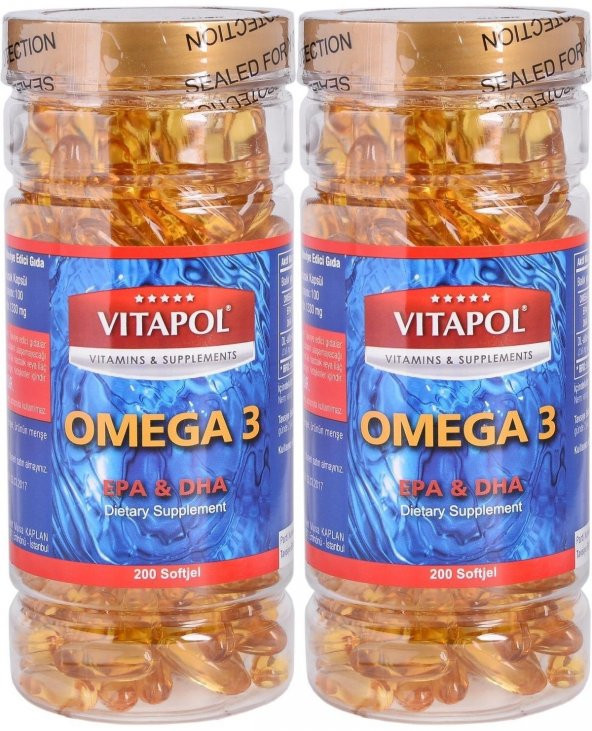Vitapol Omega 3 Balık Yağı 200 softjel 2 Adet