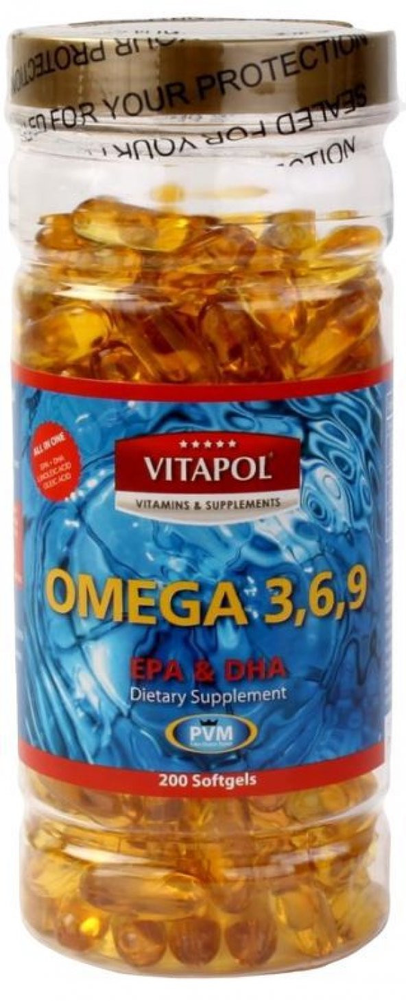 Vitapol Omega 3-6-9 Balık Yağı 200 Softgel Skt Eylül 2024 Ücretsiz Aynı Gün Kargo ürün görseli