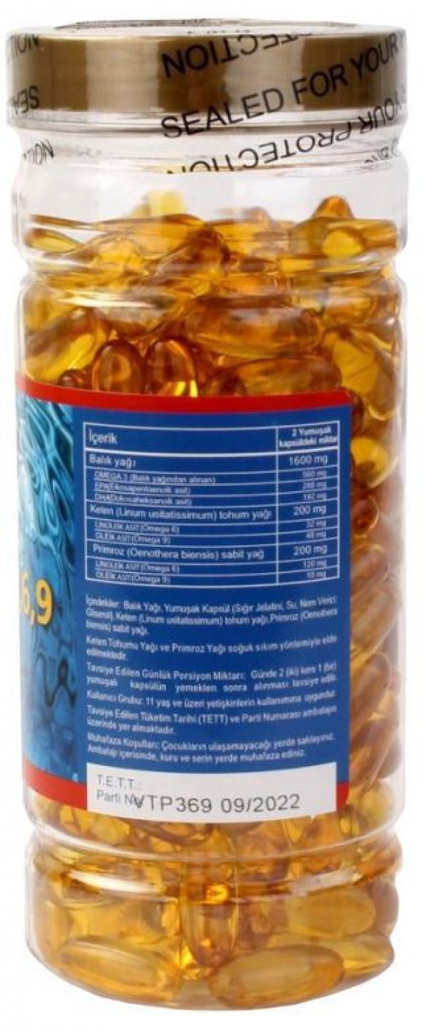 Vitapol Omega 3-6-9 Balık Yağı 200 Softgel Ücretsiz Aynı Gün Kargo 2 Adet - Resim 2