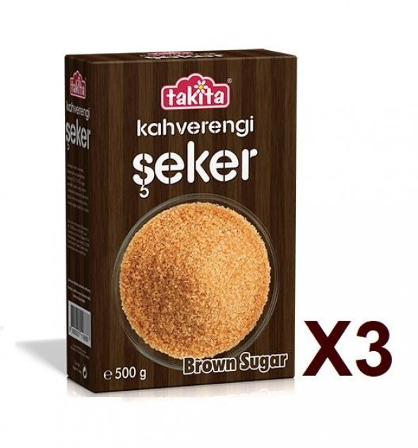 Takita Kahverengi Toz Şeker 500 gr 3 Adet