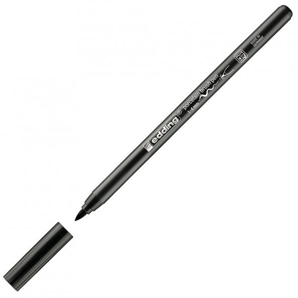 Edding Porselen Kalemi (10 adet)Fırça Uçlu 1 MM- 4 MM Siyah 4200
