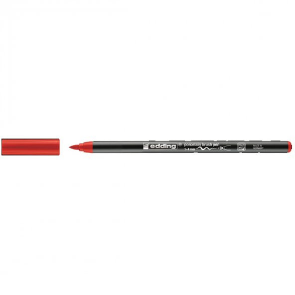 Edding Porselen Kalemi Fırça (10 adet) Uçlu 1 MM- 4 MM Kırmızı 4200