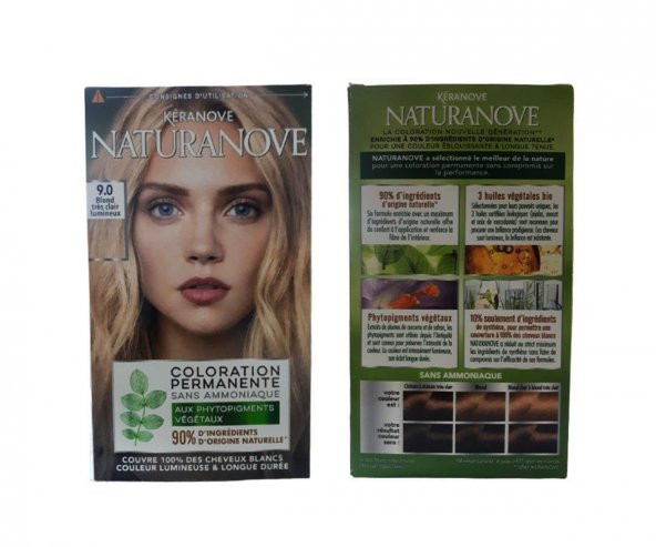 Keranove Naturanove Color Permanente Saç Boyası 9.0 Blond Tres Clair Lumineux