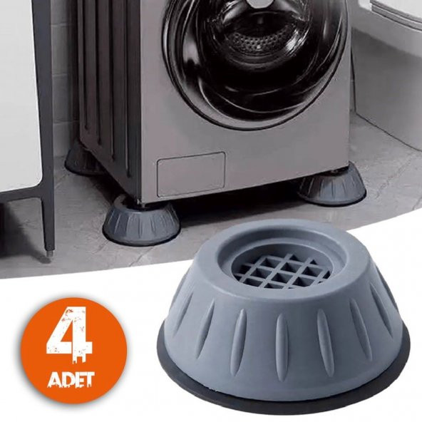Beyaz Eşya Altlığı Ayağı 4 Adet Çamaşır Bulaşık Makinası Buzdolabı Yükseltici Titreşim Önleyici Set
