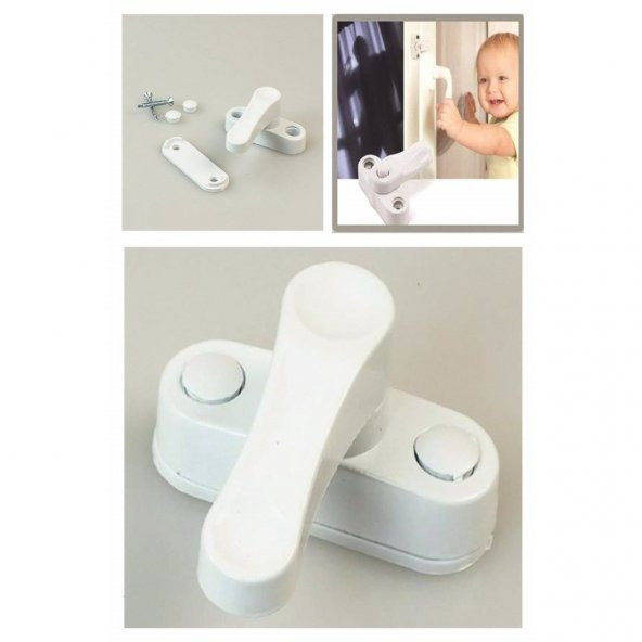 5 Adet Pvc Kapı Pencere Emniyet Kilidi Pimapen Düğmeli Kilit Bebek Çocuk Güvenlik Kiliti Beyaz