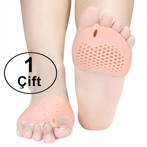 2 Li Silikon Ayak 5 Parmak Koruyucu Makaralı Parmak Ayıran Gömlek Hava Alan Bunyon Halluks Valgus - 2