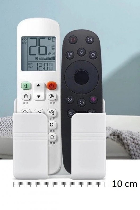 Yapıştırmalı Telefon Kumanda Tutucu Mobil Şarj Priz Askısı Ve Telefon Standı Kablo Tutucu - 2