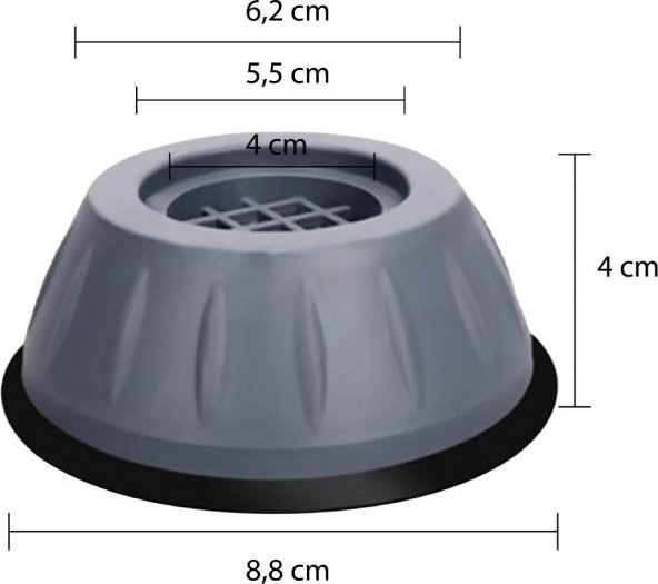 Engelleyici Ve Kaymaz Titreşim Önleyici Kauçuk Ayak Pedleri Çamaşır Makinesi Ayagı Stoper 4lü Set - 3
