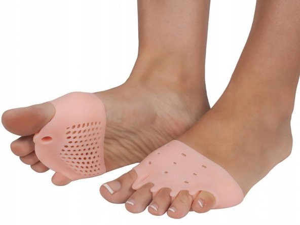 2 Li Silikon Ayak 5 Parmak Koruyucu Makaralı Parmak Ayıran Gömlek Hava Alan Bunyon Halluks Valgus - 5