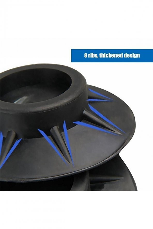 Çamaşır Makinesi Titreşim Önleyici Kaydırmaz 4 Adet Makine Altı Beyaz Eşya Ayak Siyah - 4