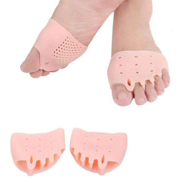 2 Li Silikon Ayak 5 Parmak Koruyucu Makaralı Parmak Ayıran Gömlek Hava Alan Bunyon Halluks Valgus - 6