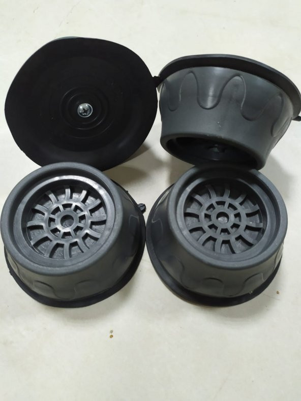 Çamaşır Makinesi Titreşim Önleyici Kaydırmaz Kaucuk Vantuzlu Vakum Lu Stoper Set 4 ADET - 4