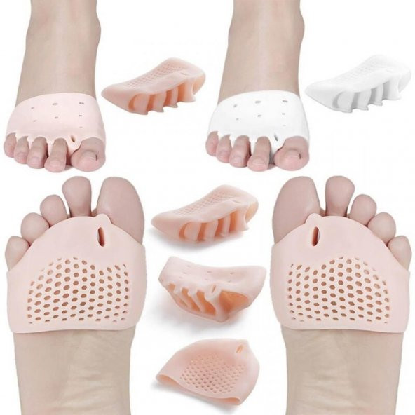 2 Li Silikon Ayak 5 Parmak Koruyucu Makaralı Parmak Ayıran Gömlek Hava Alan Bunyon Halluks Valgus - 7