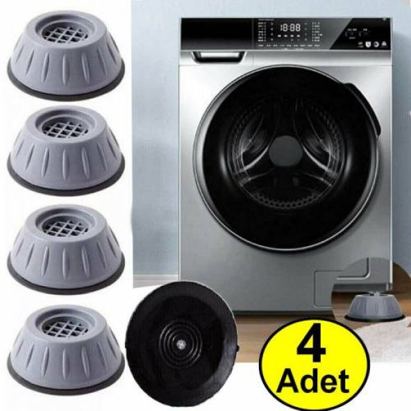 Çamaşır Makinesi Titreşim Önleyici Kaydırmaz Kaucuk Vantuzlu Vakum Lu Stoper Set 4 ADET - 5