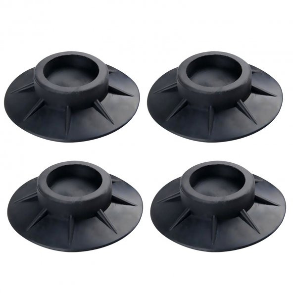 Çamaşır Makinesi Titreşim Önleyici Kaydırmaz 4 Adet Makine Altı Beyaz Eşya Ayak Siyah - 6