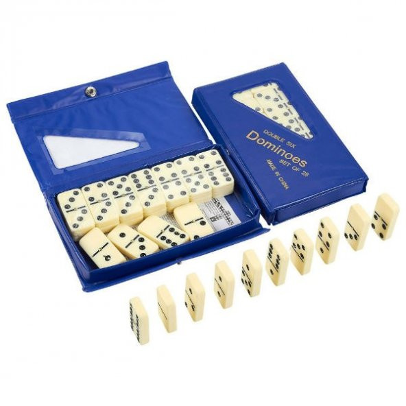 Domino Oyun Seti Seramik Kemik Domino Taşı Seti Çantalı 5 X 2,5 X 1 Cm