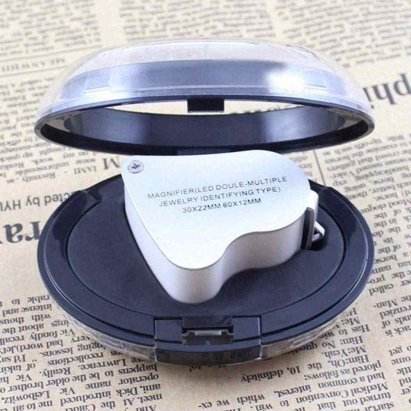 30x Büyütme Lup Mercek Metal Led Işıklı Lup Büyüteç Mücevher, Kuyumcu, Saat Telefon Tamir Büyüteci - 2
