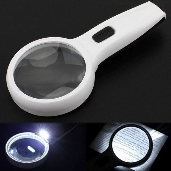 3 Led Işıklı Büyüteç 30x Kat Büyütme Oranlı 9cm (90mm) Çift Katmanlı Lup Mercek Camlı 1. KALİTE - 3
