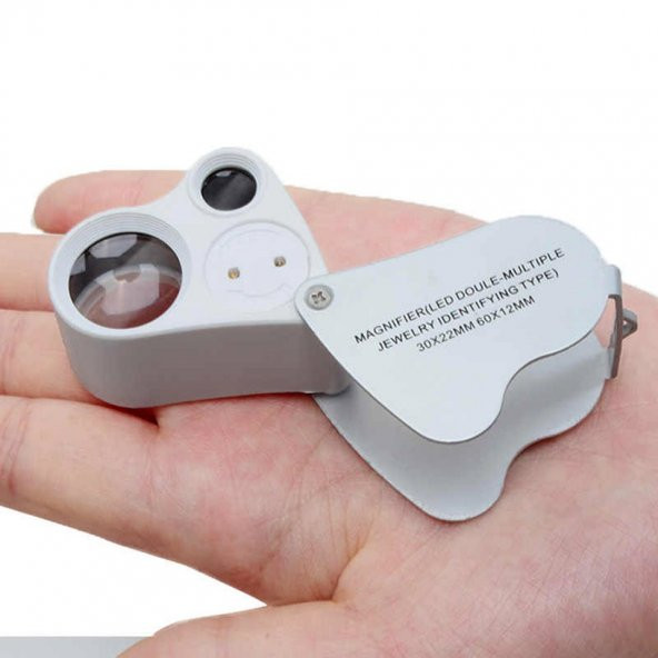 30x Büyütme Lup Mercek Metal Led Işıklı Lup Büyüteç Mücevher, Kuyumcu, Saat Telefon Tamir Büyüteci - 3