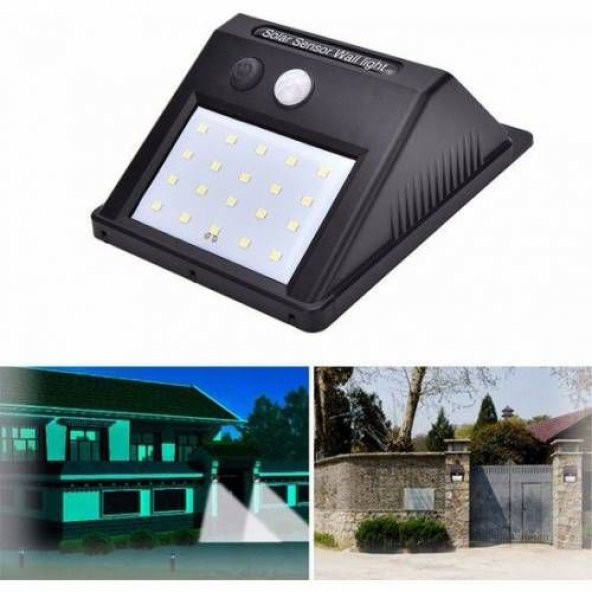 Solar Light Güneş Enerjili 20 Led Li Bahçe Aydınlatma Solar Dış Mekan Lambası Hareket Sensörlü - 2