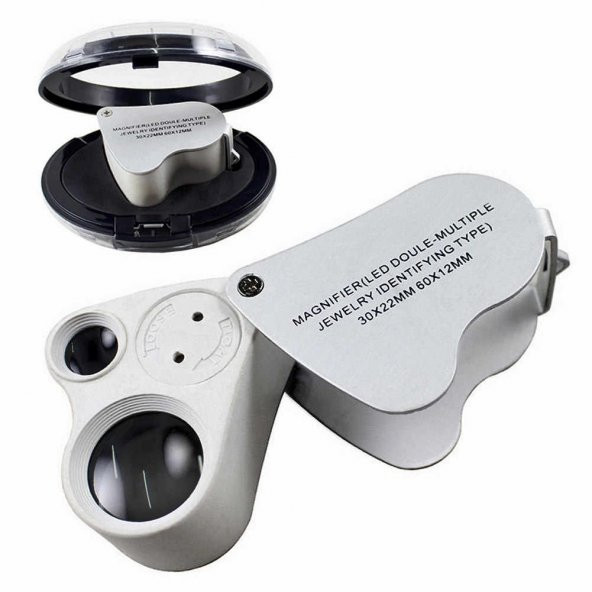 30x Büyütme Lup Mercek Metal Led Işıklı Lup Büyüteç Mücevher, Kuyumcu, Saat Telefon Tamir Büyüteci - 4