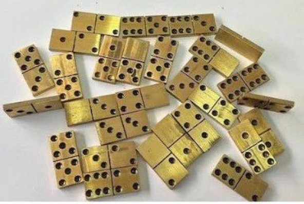 Domino Zamak Büyük Boy Domino Oyun Seti Metal Domino Taşı Seti Metal 1.KALİTE Metal Domino - 3