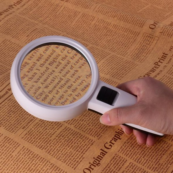 3 Led Işıklı Büyüteç 30x Kat Büyütme Oranlı 9cm (90mm) Çift Katmanlı Lup Mercek Camlı 1. KALİTE - 8