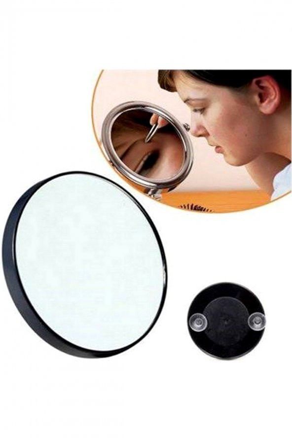 10x Büyüteçli Vantuzlu Makyaj Lens Traş Aynası Vantuzlu Büyüteçli Ayna Asorti Siyah Nokta Temizleme