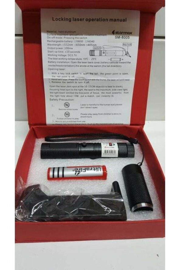 Yeşil Lazer Turbo Işın Şarjlı Yeşil Şarjlı Lazer İşaret Lazeri Pointer İşaretleme Lazer Kalem Lazer - 3