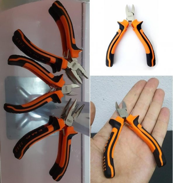 5 Li Set Mini Pense Seti Yan Keski Kargaburun Düz Ve Yıldız Tornavida Elektrikci Hobi Seti - 6