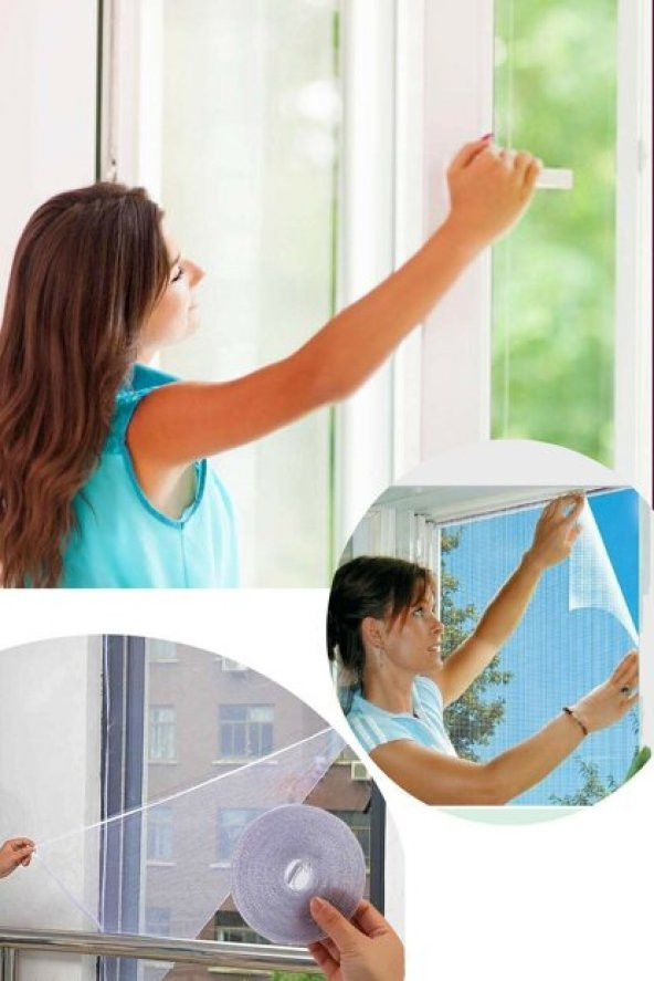 Pencere Sinekliği Tül Sineklik Cam Kapı Sinek Koruyucu Yapışkanlı BÜYÜK BOY 150X130 CM