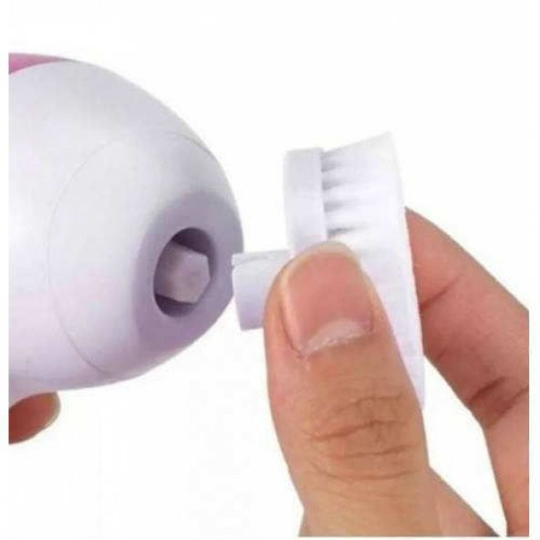 Pilli Yüz Cilt Temizleme Cihazı Siyah Nokta Peeling Fırça Seti Vücut Yüz Bakımı Masaj Aleti 5 in 1 - 4