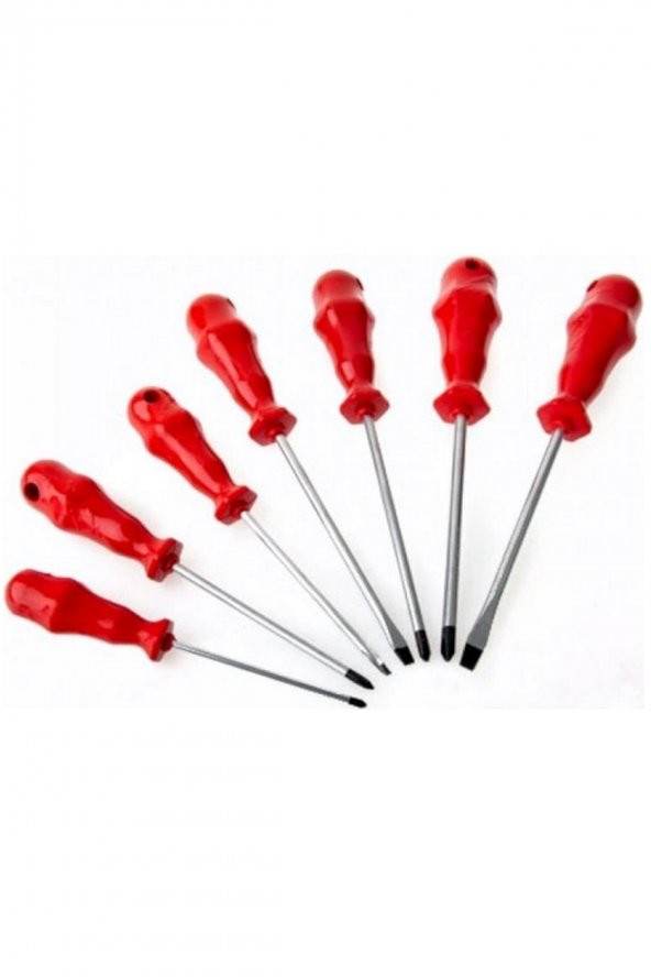 Mıknatıslı Düz ve Yıldız Uçlu 7 Parça Tornavida Seti