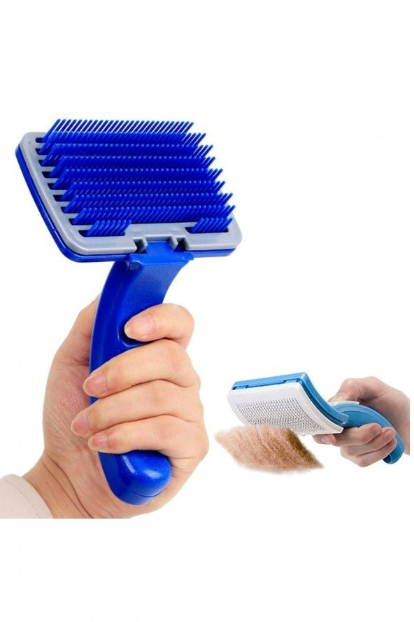 Kedi Köpek Tarağı Bakım Fırçası Seti Tüy Toplama Alıcı Toparlayıcı Tarak Evcil Hayvan Tarağı -k1mavi
