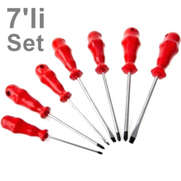 Mıknatıslı Düz ve Yıldız Uçlu 7 Parça Tornavida Seti - 2