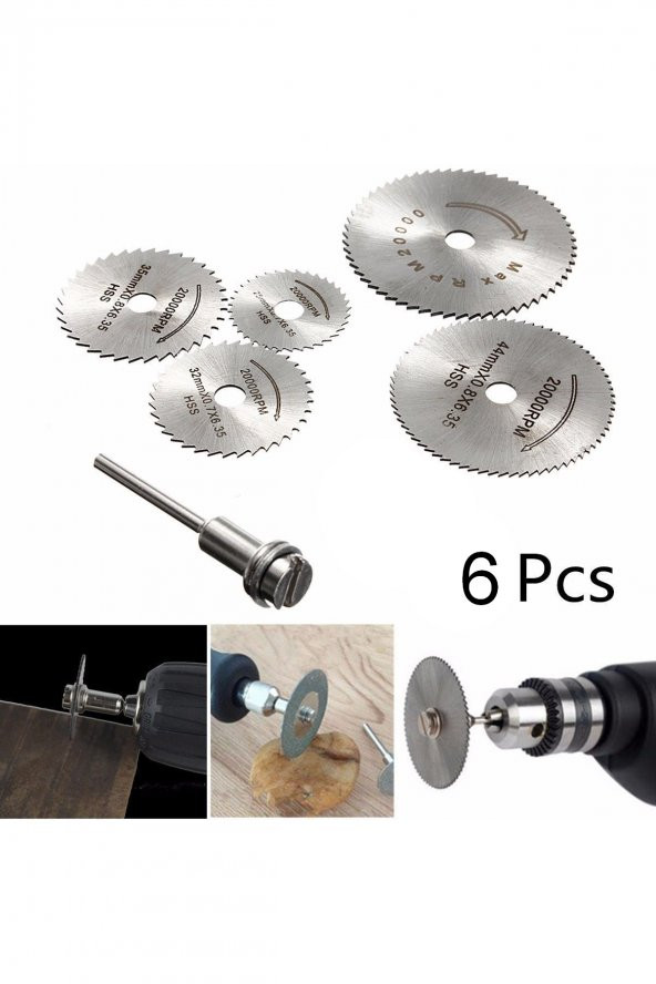 Dremel Matkap Testere Diski 6 Parça Set İnce Kesim Mini Testere Hobi testeresi Matkap Ucu Testeresi