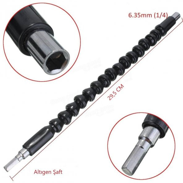 Esnek Matkap Ucu Körüklü Oynarbaşlık Uzatma Şarjlı Vidalama Ucu - 6
