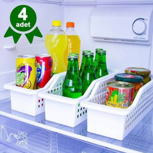 Dolap İçi Düzenleyici Sepet Buzdolabı Düzenleyici Mutfak Organizer Set 4 Adet Raf Sepet - 4